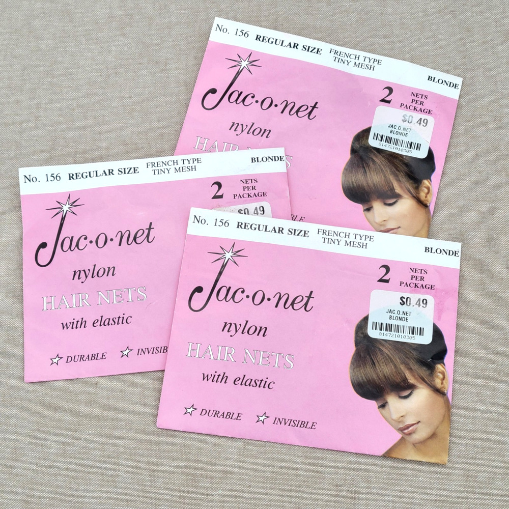 5 x No. 156 Jac-O-Net French Type Tiny Mesh Bun cover elastic blonde Hair net